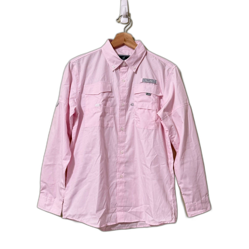 Properly Tied Boys Performance Fishing Shirt Light Pink Stripe Size 6